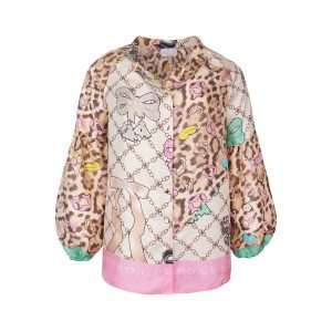 MUCHO GUSTO® Bluse Carini Bows and Leopard