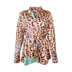 MUCHO GUSTO® Seidenbluse Turin Leopard und Paisley