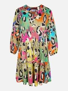 MUCHO GUSTO® Kleid San Rafael mit Leoparden Multicolor.