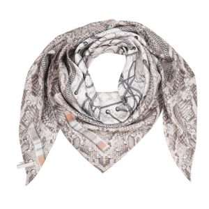 MUCHO GUSTO® Seidenschal St. Tropez Druck mit Schlangenmotiv und Ketten