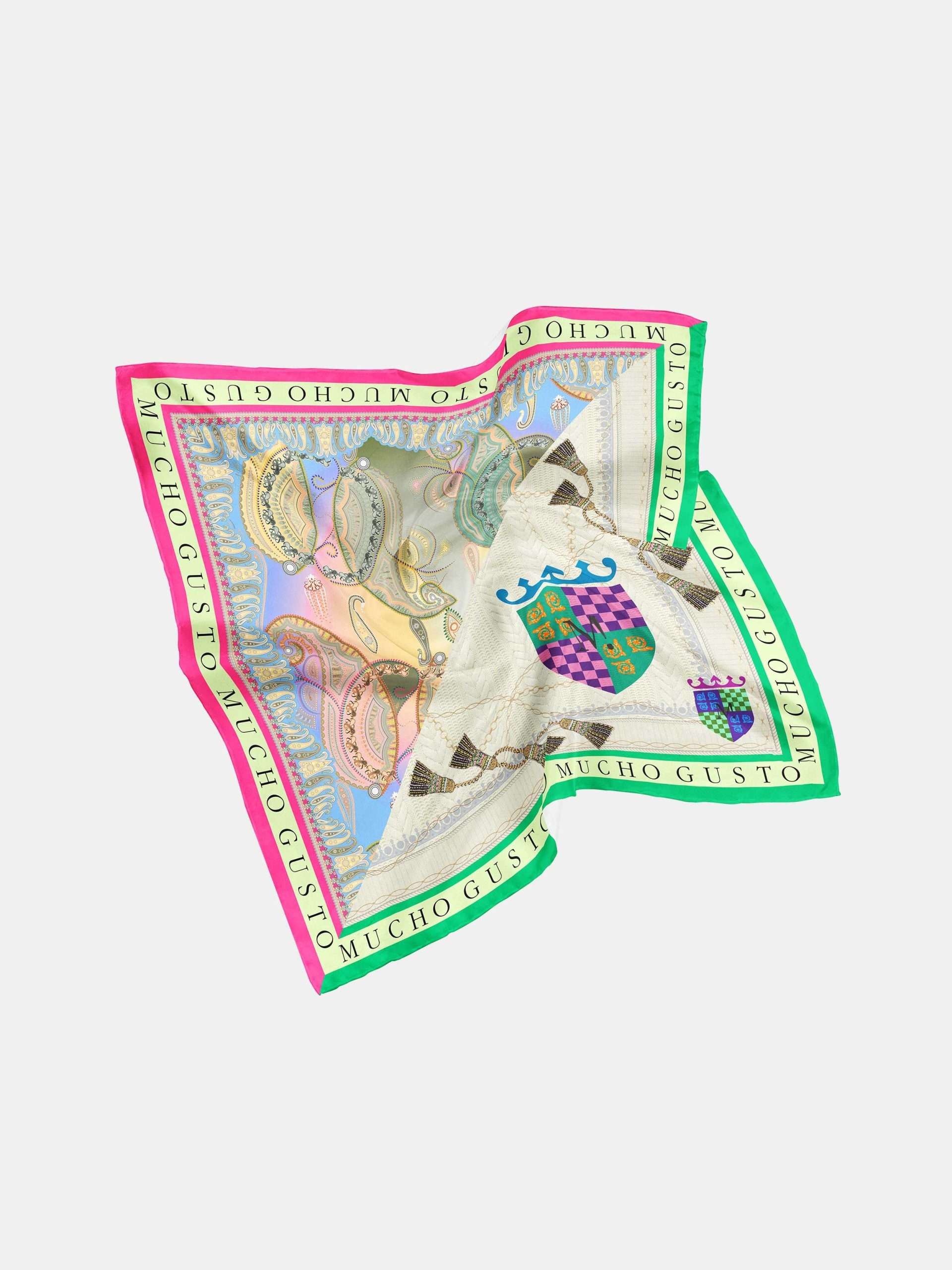 MUCHO GUSTO® Wollschal Zürich Pastell Paisley Patchwork.