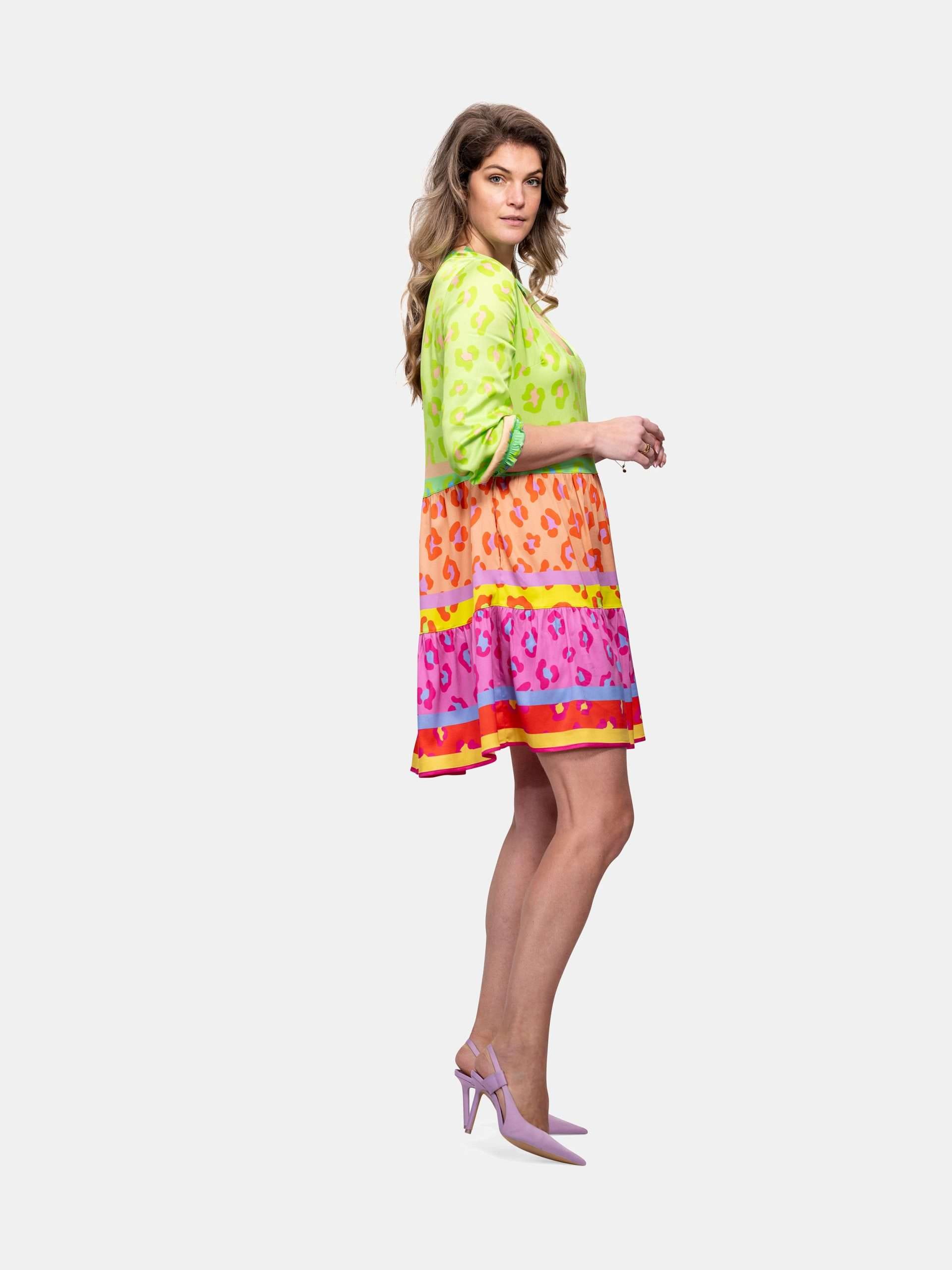 MUCHO GUSTO® Kleid San Rafael Multicolor Leopard.