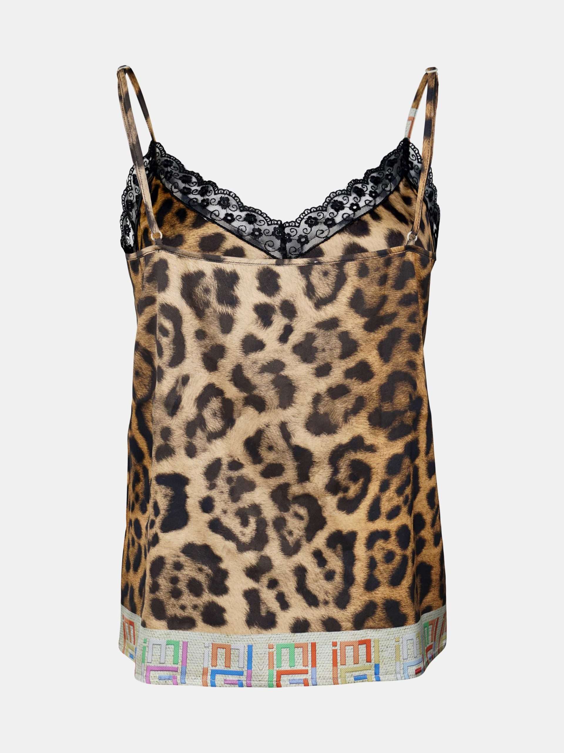 Schlupftop Camel mit Leopardenmuster