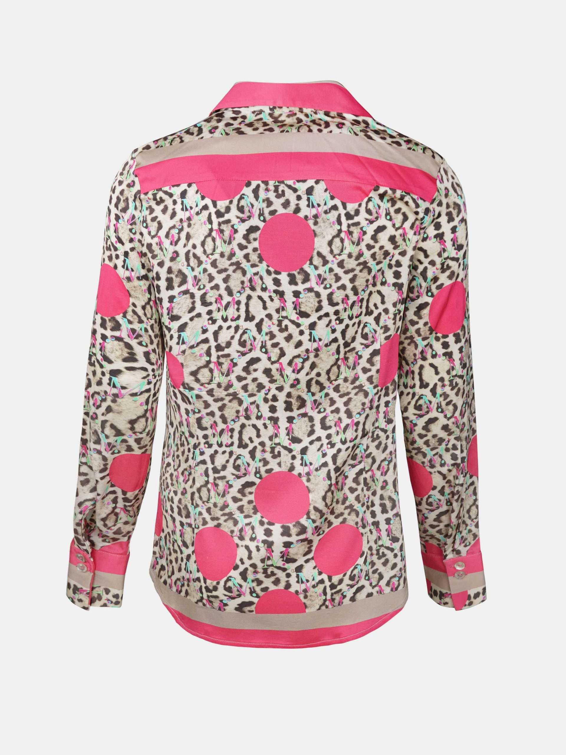 Bluse St. Denis Leopard mit rosa Tupfen