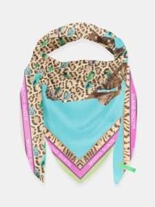 MUCHO GUSTO® Scarf St. Tropez Roze Blauw Luipaard