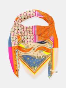 MUCHO GUSTO® Sjaal St. Tropez Oranje Ketting Fruit Patchwork