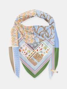 MUCHO GUSTO® Sjaal St. Tropez Blauw Bloem Patchwork