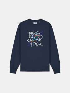 MUCHO GUSTO® Sweater Blue with Mucho Gusto Scarf illustrations