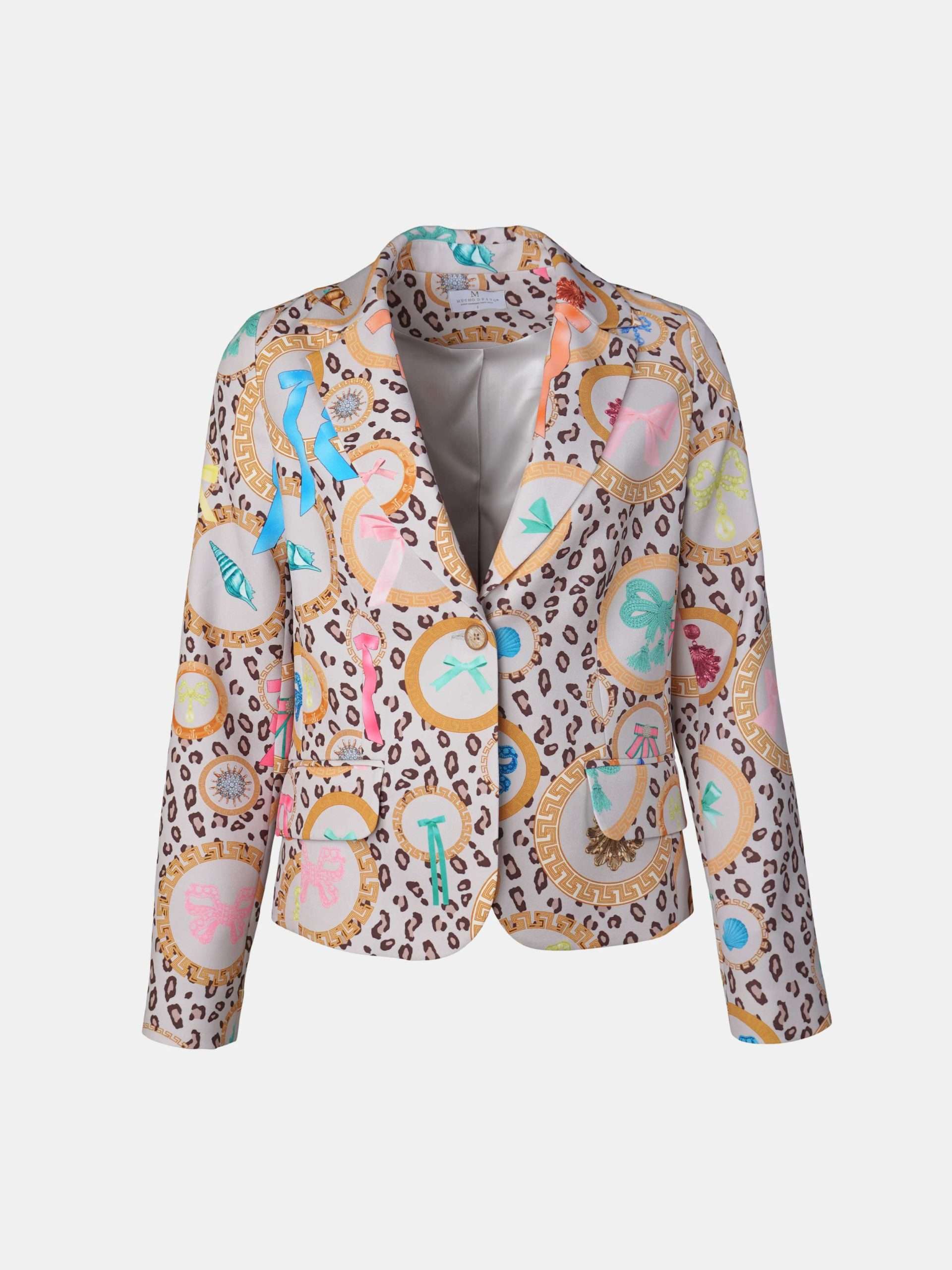 MUCHO GUSTO® Blazer Moon Luipaard Rond Barokprint