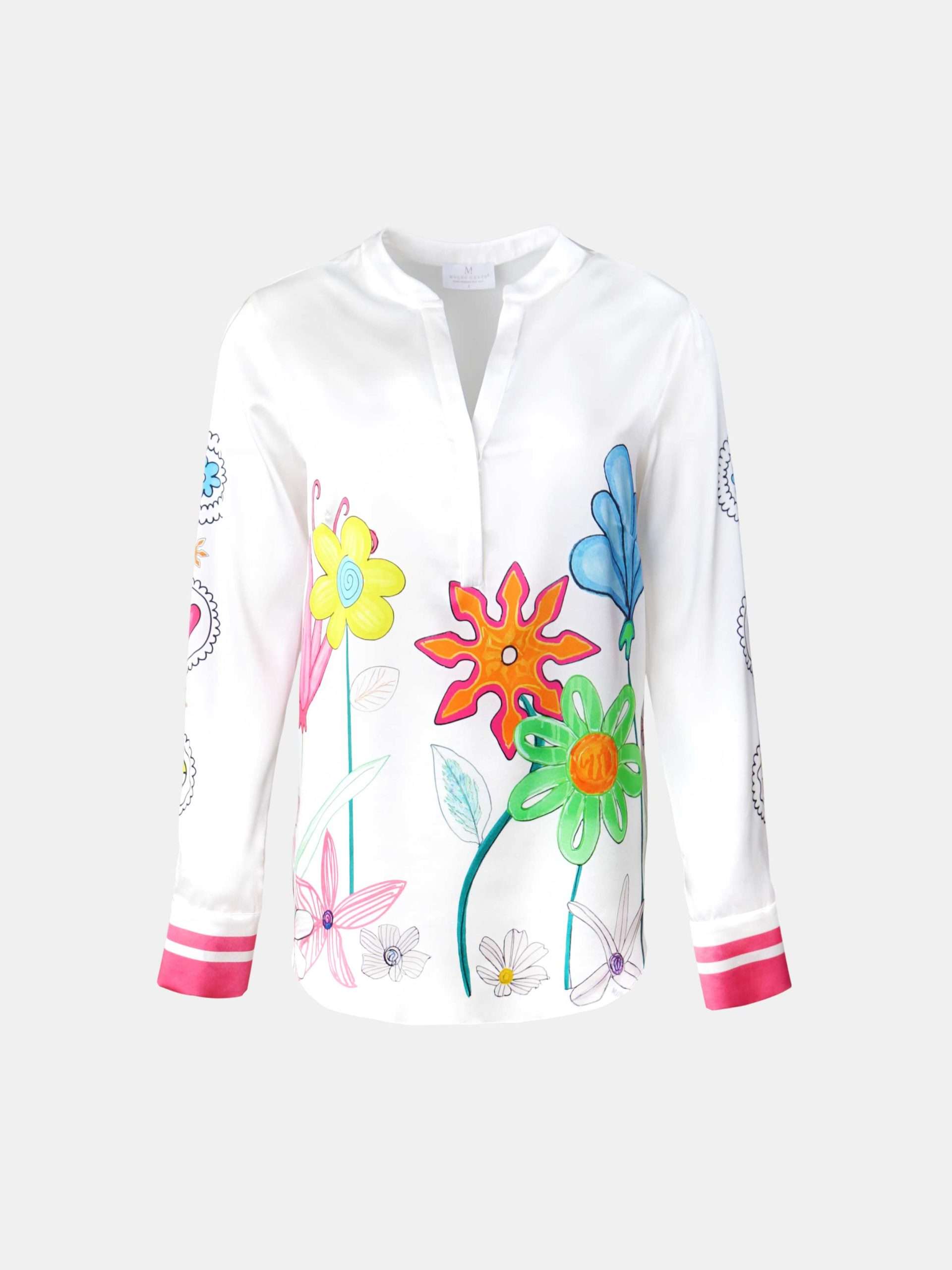 MUCHO GUSTO® Blouse Monza Drawn Flower Elegance