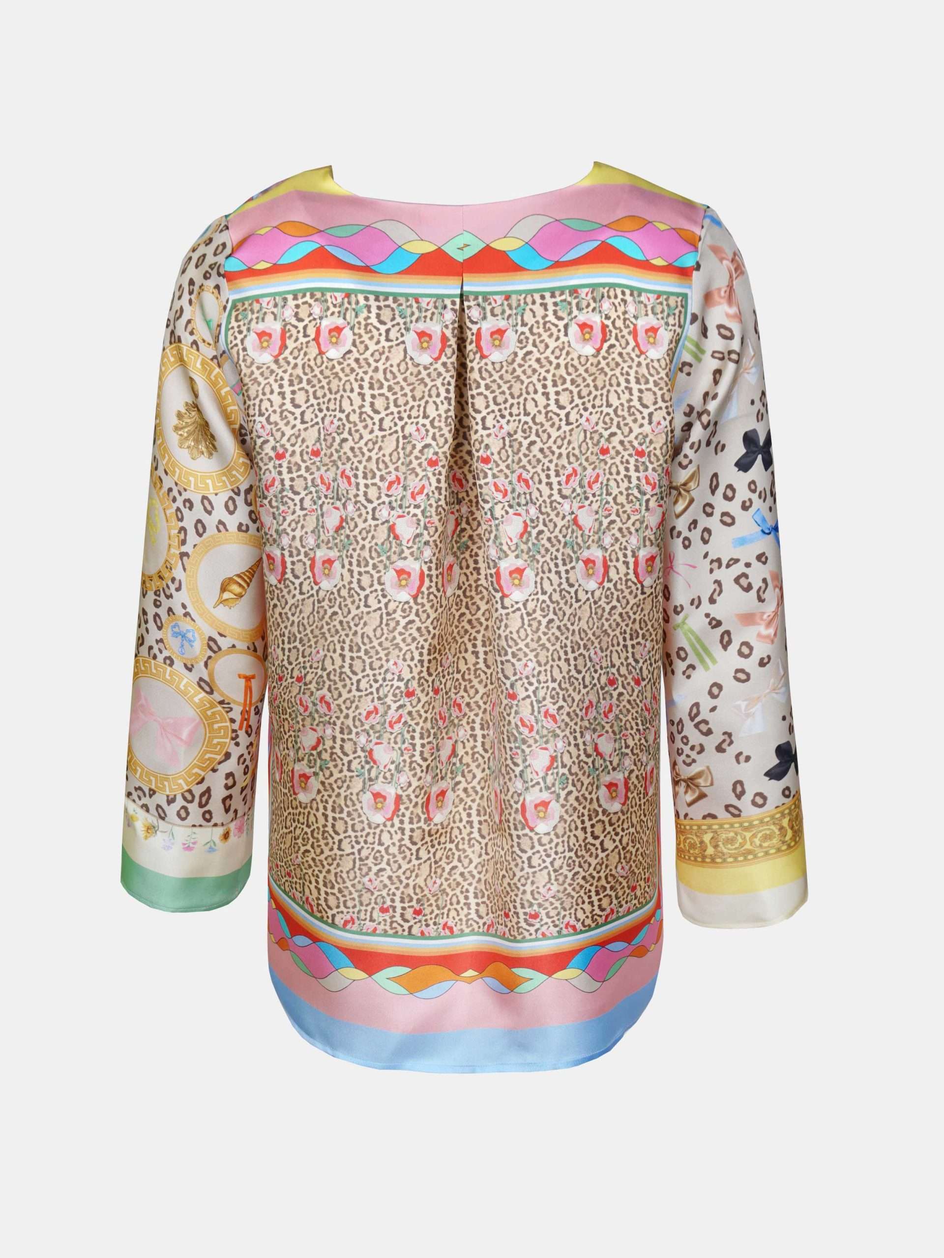 MUCHO GUSTO® Blouse Roma Leopard Baroque With Free Scarf