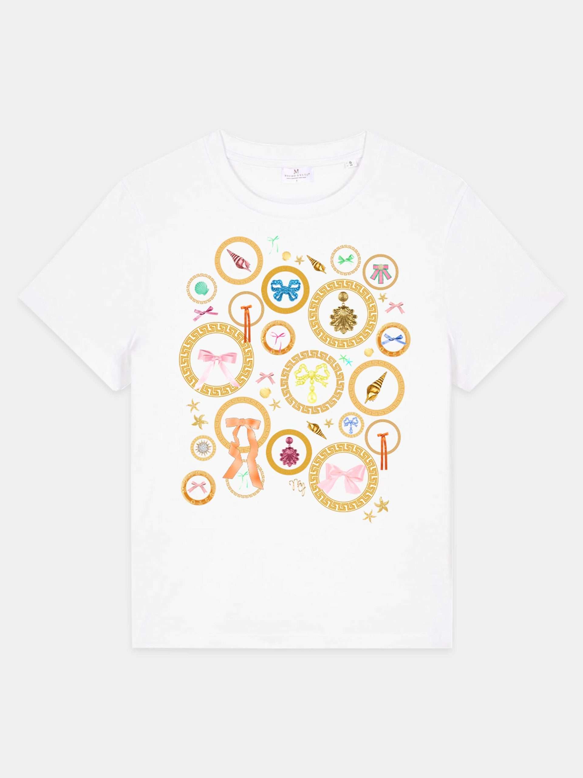 MUCHO GUSTO® T-Shirt Weiß Barocke Eleganz