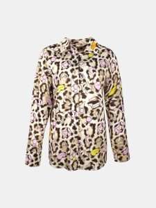 MUCHO GUSTO® Blouse Saint Denis Leopard Yellow Pink