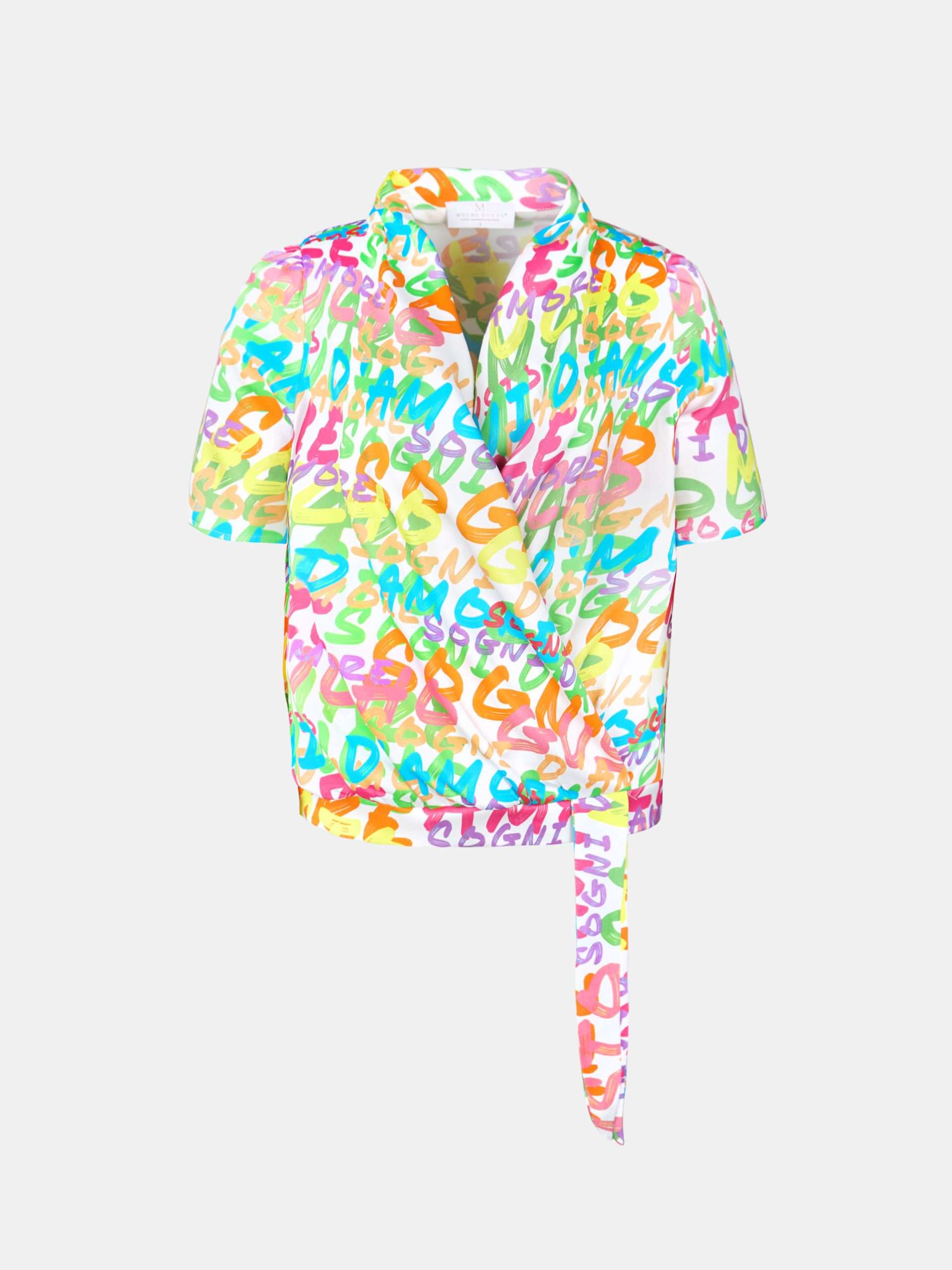 MUCHO GUSTO® Bluse Creta Buntes AMARE GNARE Print