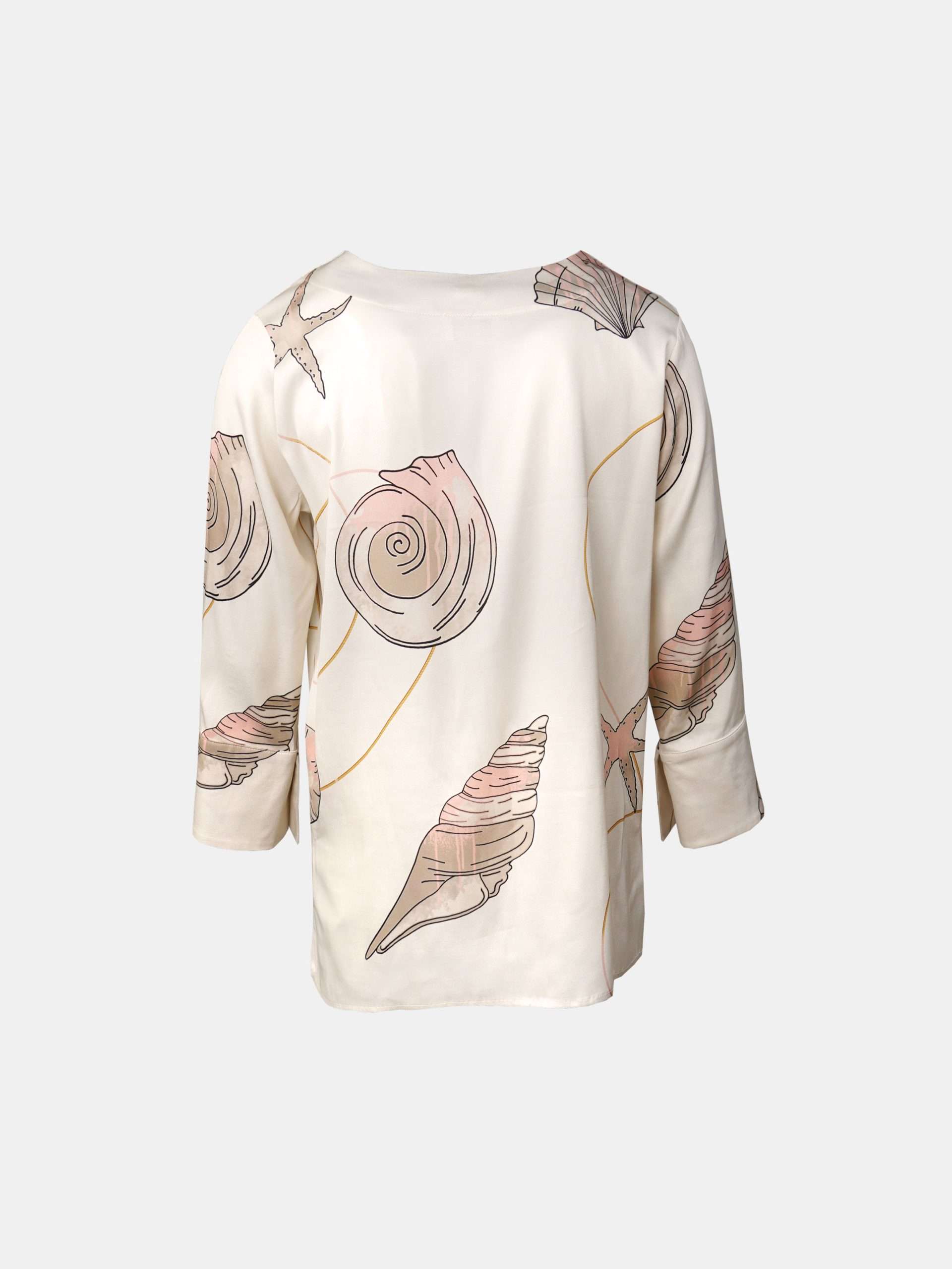 MUCHO GUSTO® Blouse Maledives Creme Seashell Print