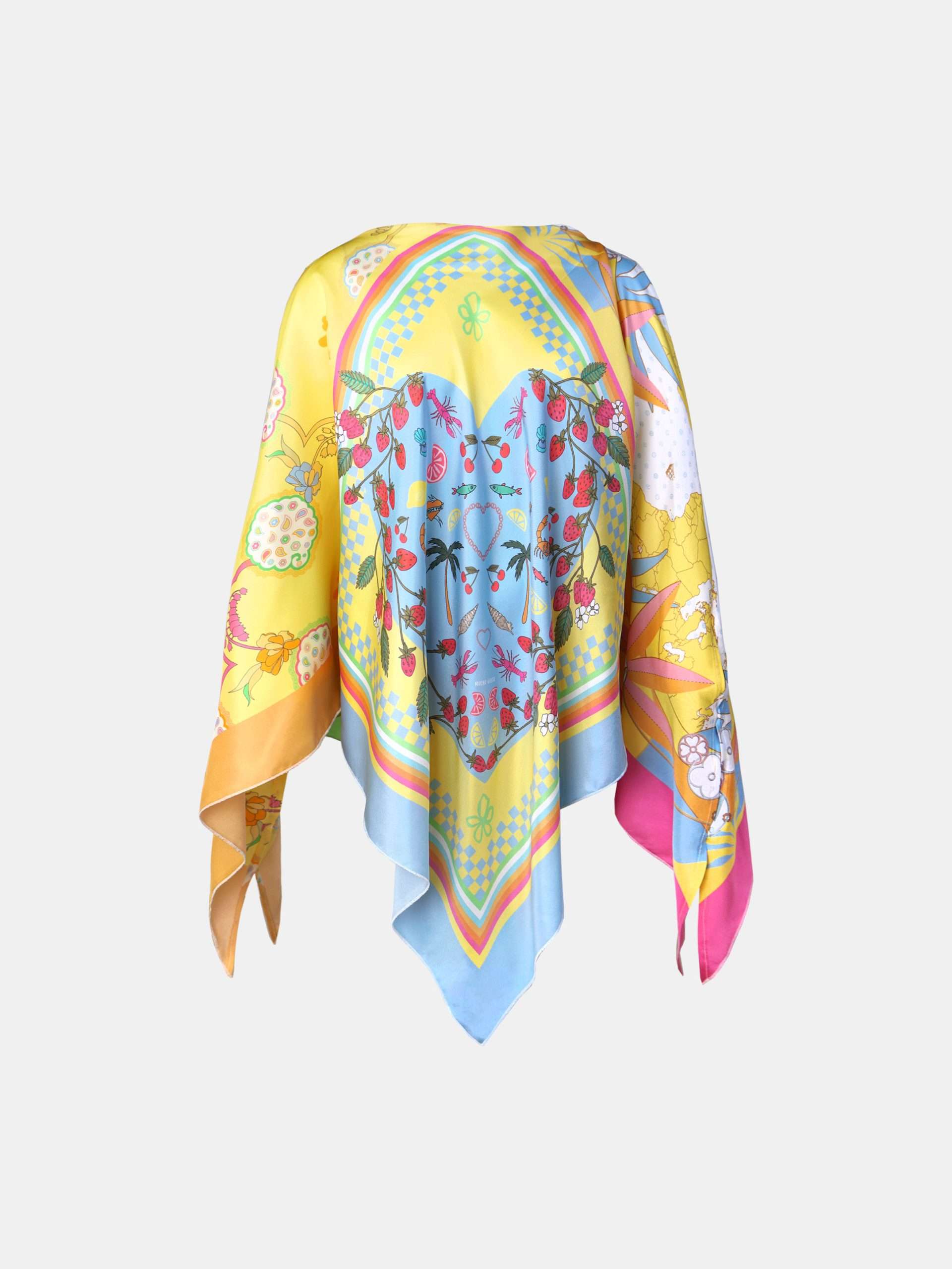 MUCHO GUSTO® Poncho Vita Gelb Lebendiger Druck