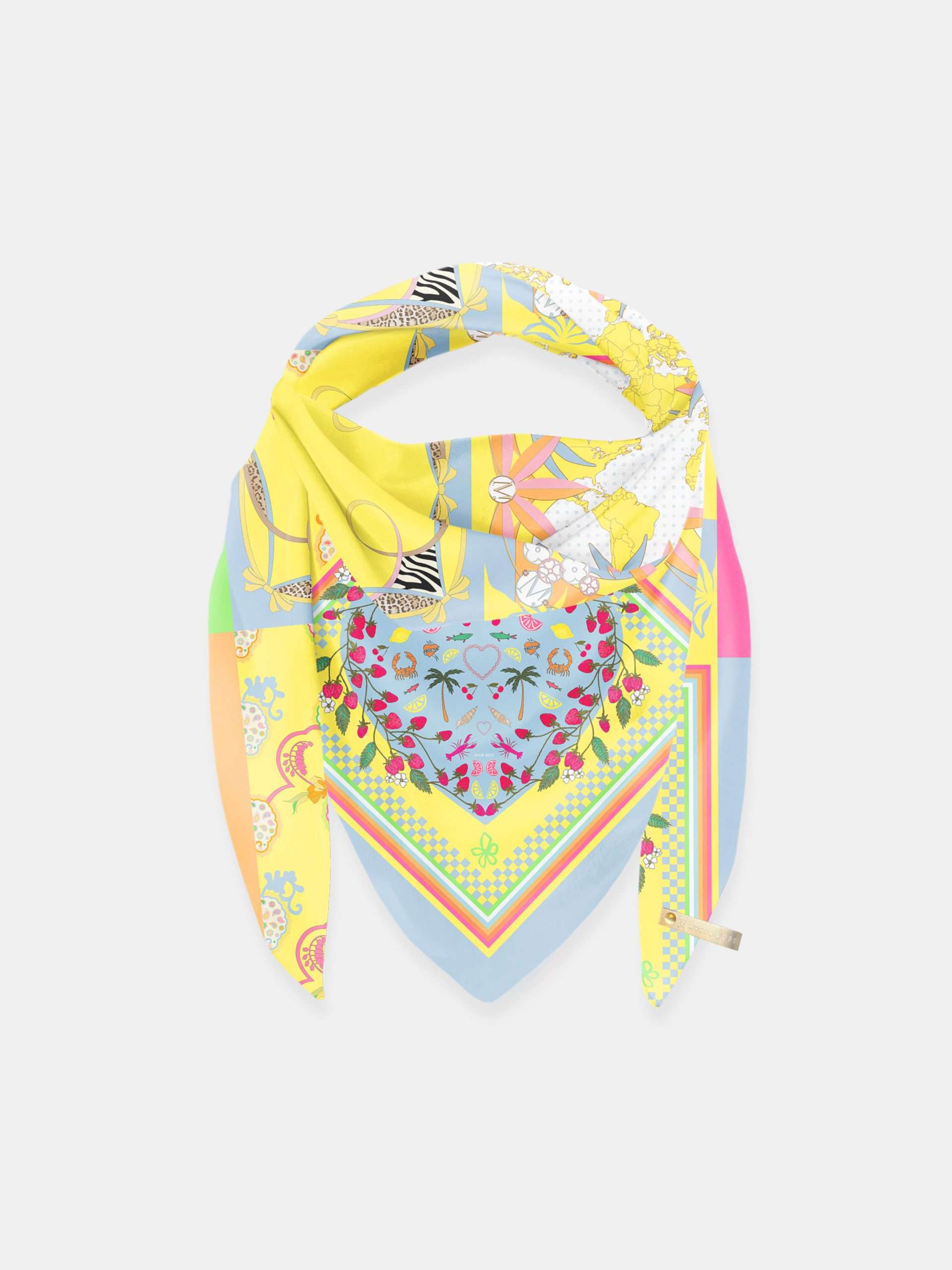 MUCHO GUSTO® Sjaal St. Tropez Geel Levendig Print