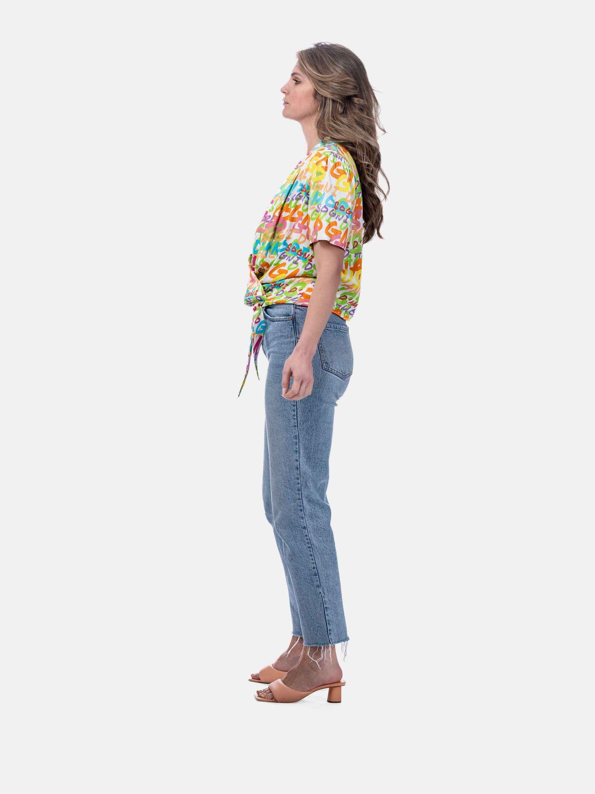 MUCHO GUSTO® Blouse Crete Colorful AMARE Print