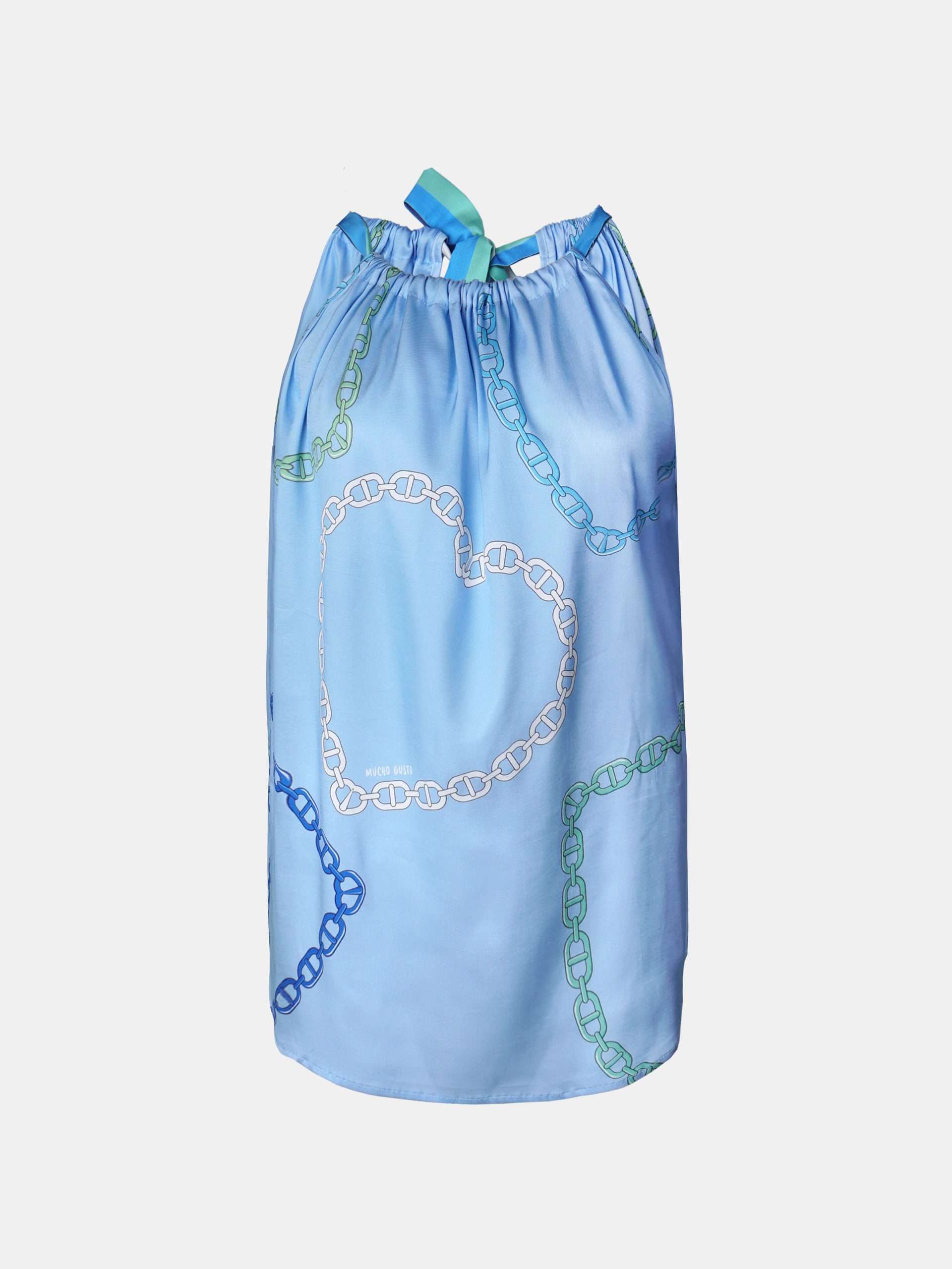 MUCHO GUSTO® Top Dubai Light Blue Chain Heart