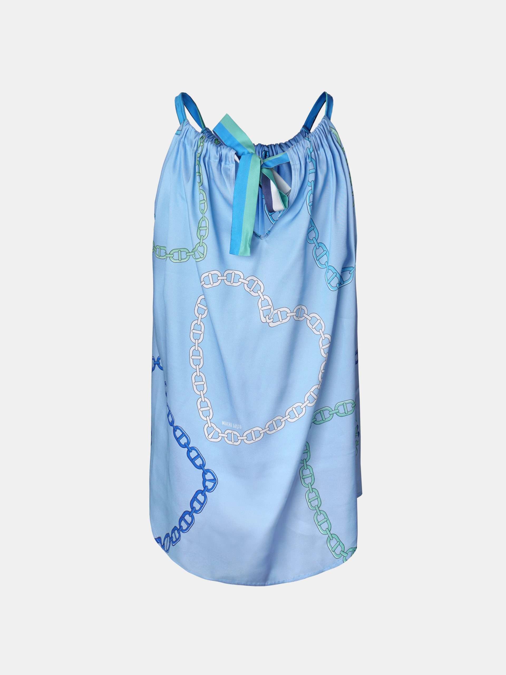 MUCHO GUSTO® Top Dubai Light Blue Chain Heart