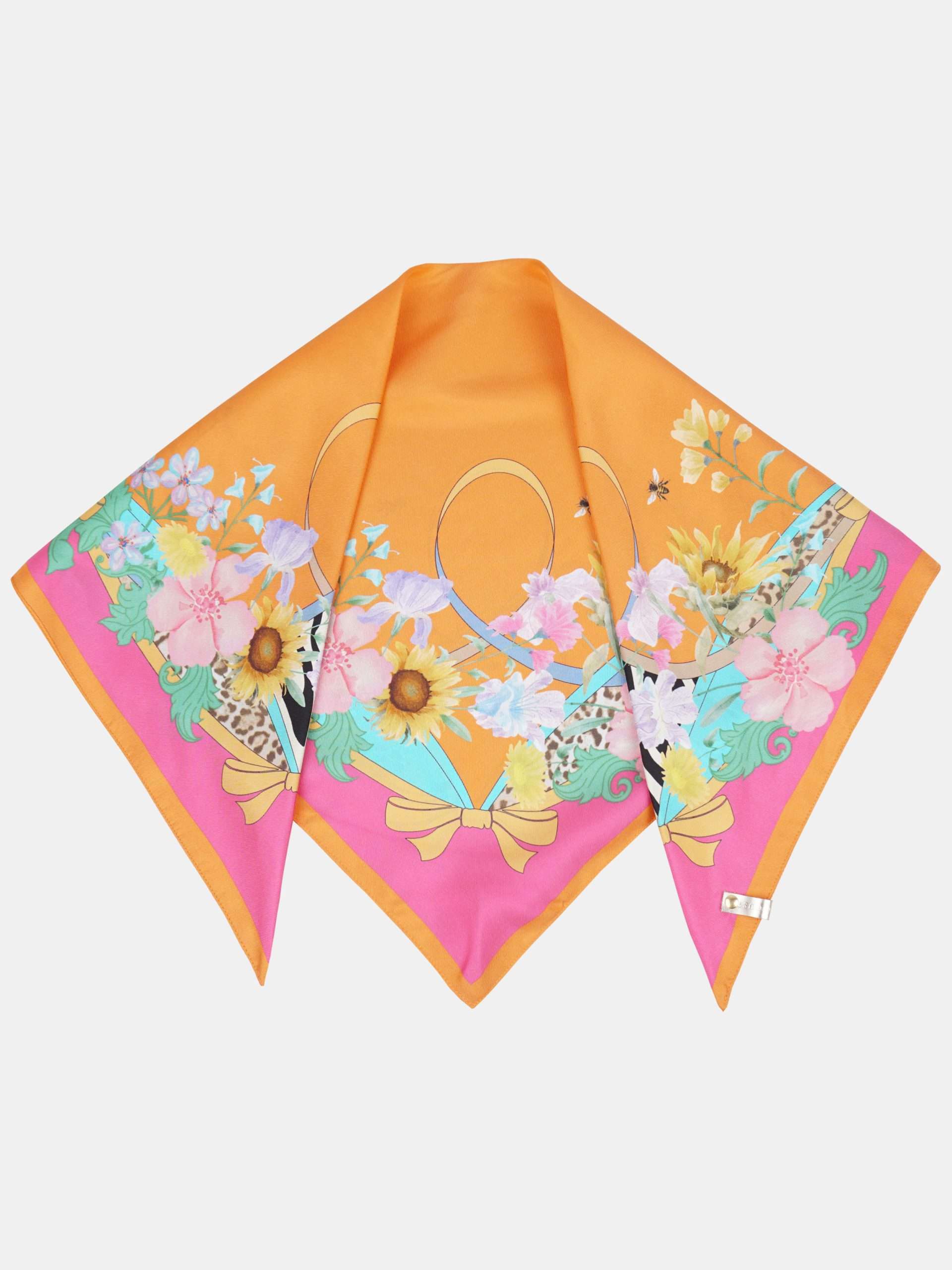 MUCHO GUSTO® Sjaal Abu Dhabi Medium Oranje Bloemenprint