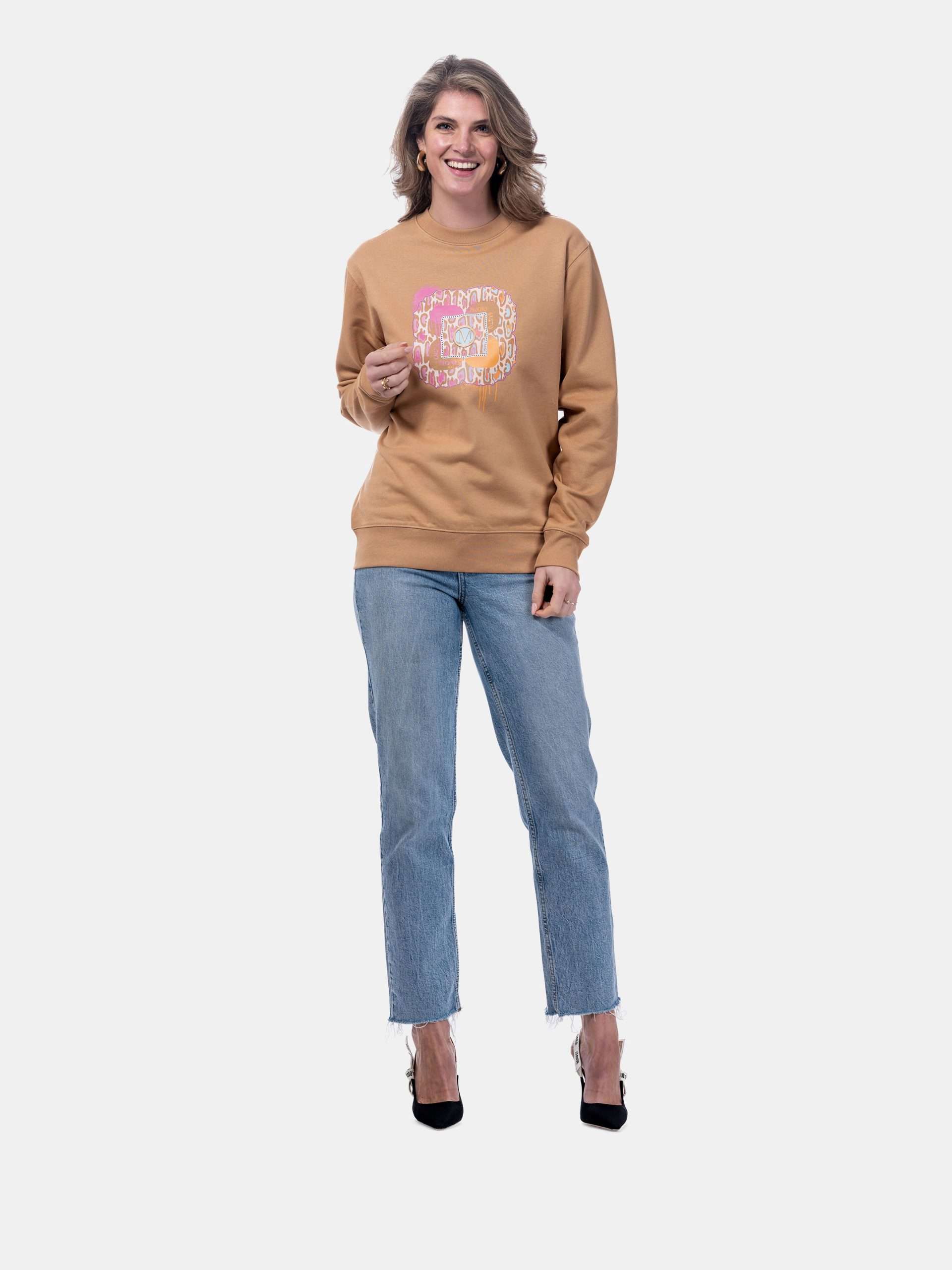 MUCHO GUSTO® Sweater Leopard Fuchsia Turquoise