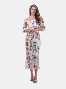 MUCHO GUSTO® Dress Cinque Terre 2 Tropical Patches Print