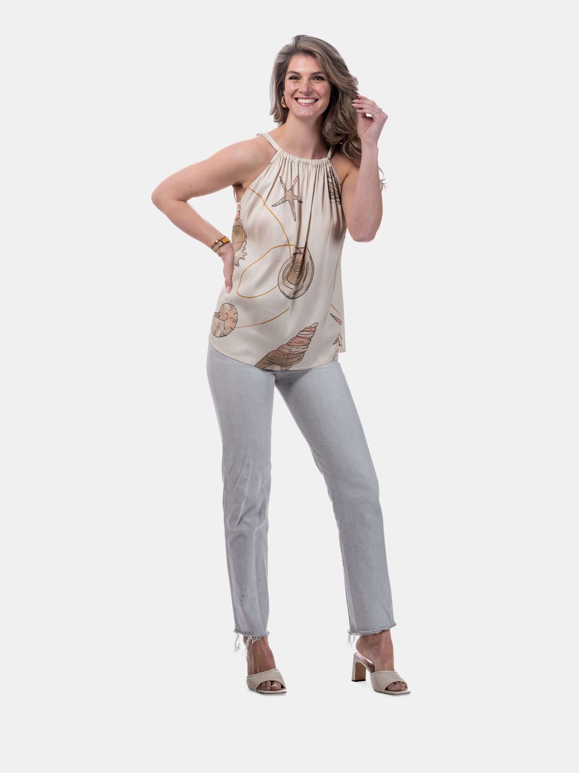 MUCHO GUSTO® Top Dubai Creme Seashell Print