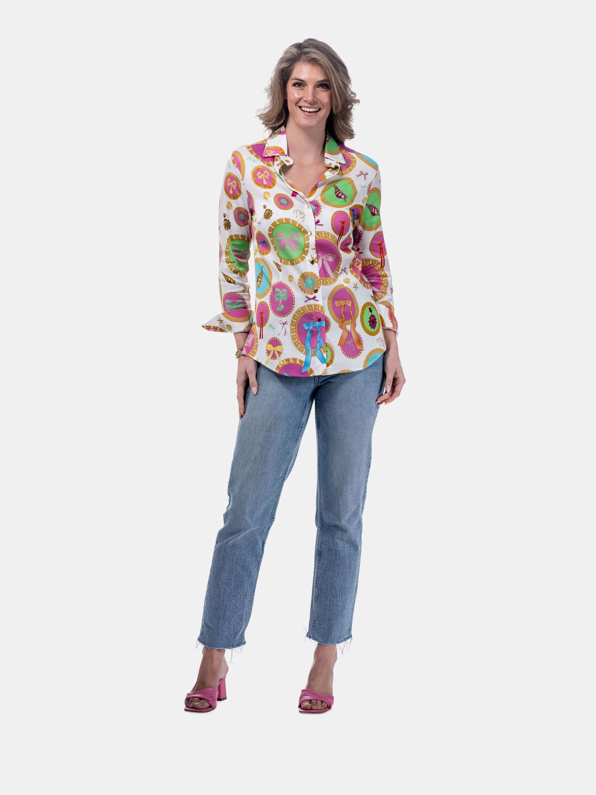 MUCHO GUSTO® Blouse Francis Bay Baroque Circle Print
