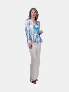 MUCHO GUSTO® Blouse Grazie Blue Heart Elegance