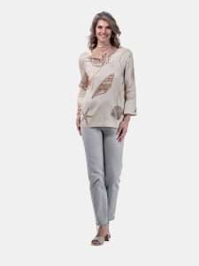MUCHO GUSTO® Blouse Livorno Chain Heart Blue Elegance