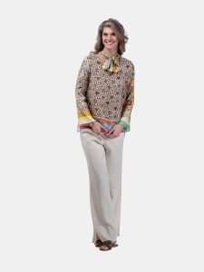 MUCHO GUSTO® Blouse Roma Leopard Baroque With Free Scarf