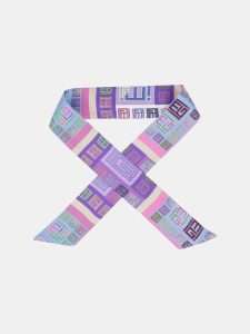 MUCHO GUSTO® Scarf Twilly Purple Graphic Print