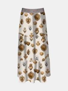 MUCHO GUSTO® Skirt Toulouse Gold Heart Print