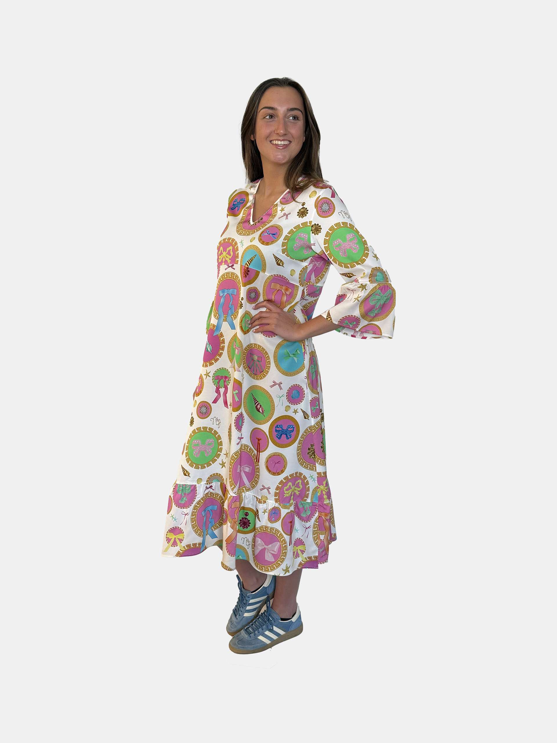 MUCHO GUSTO® Jurk Dresden Barok Cirkel Print