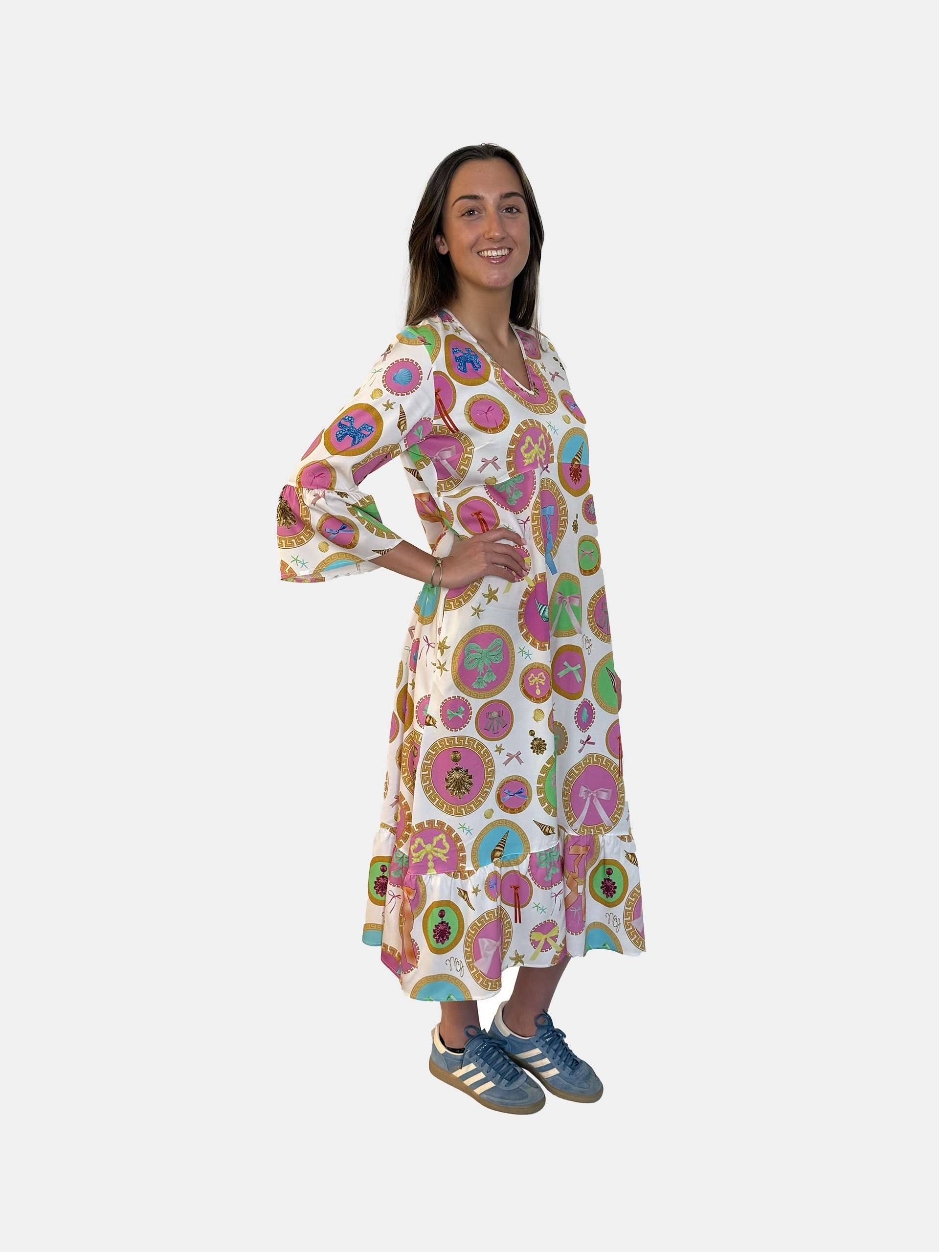 MUCHO GUSTO® Jurk Dresden Barok Cirkel Print