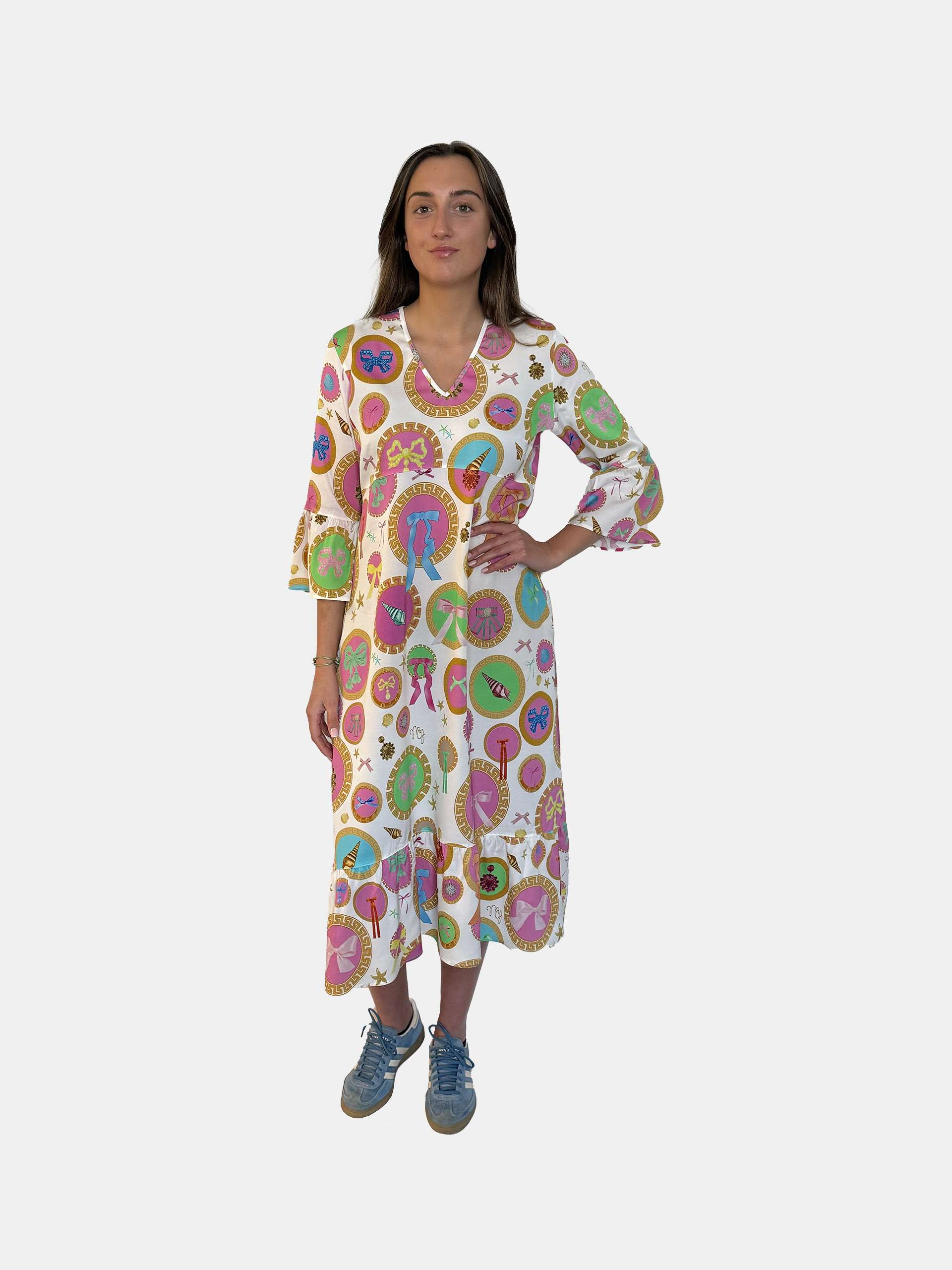 MUCHO GUSTO® Jurk Dresden Barok Cirkel Print