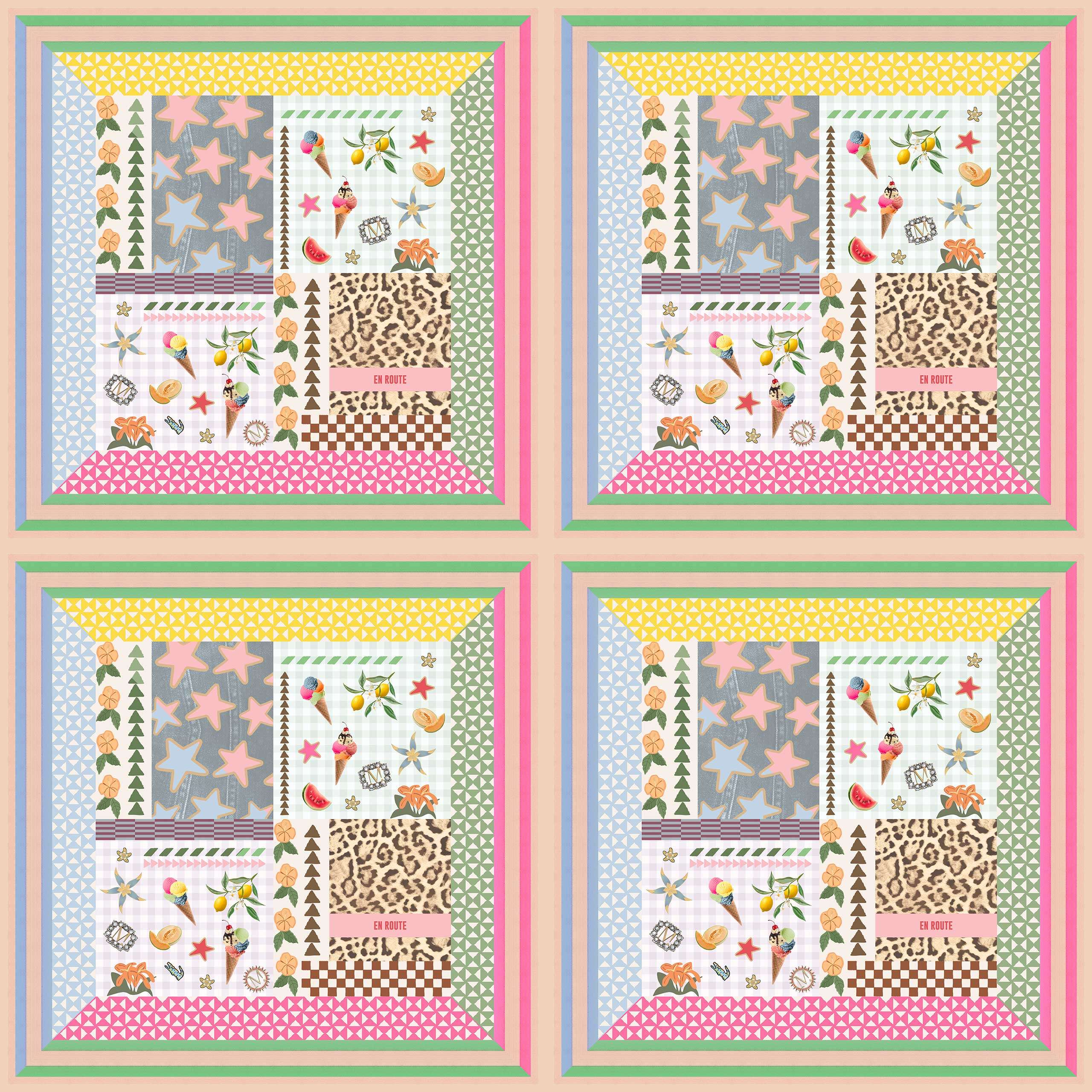 MUCHO GUSTO® Kleid Paros Eiscreme mit Leopardenprint