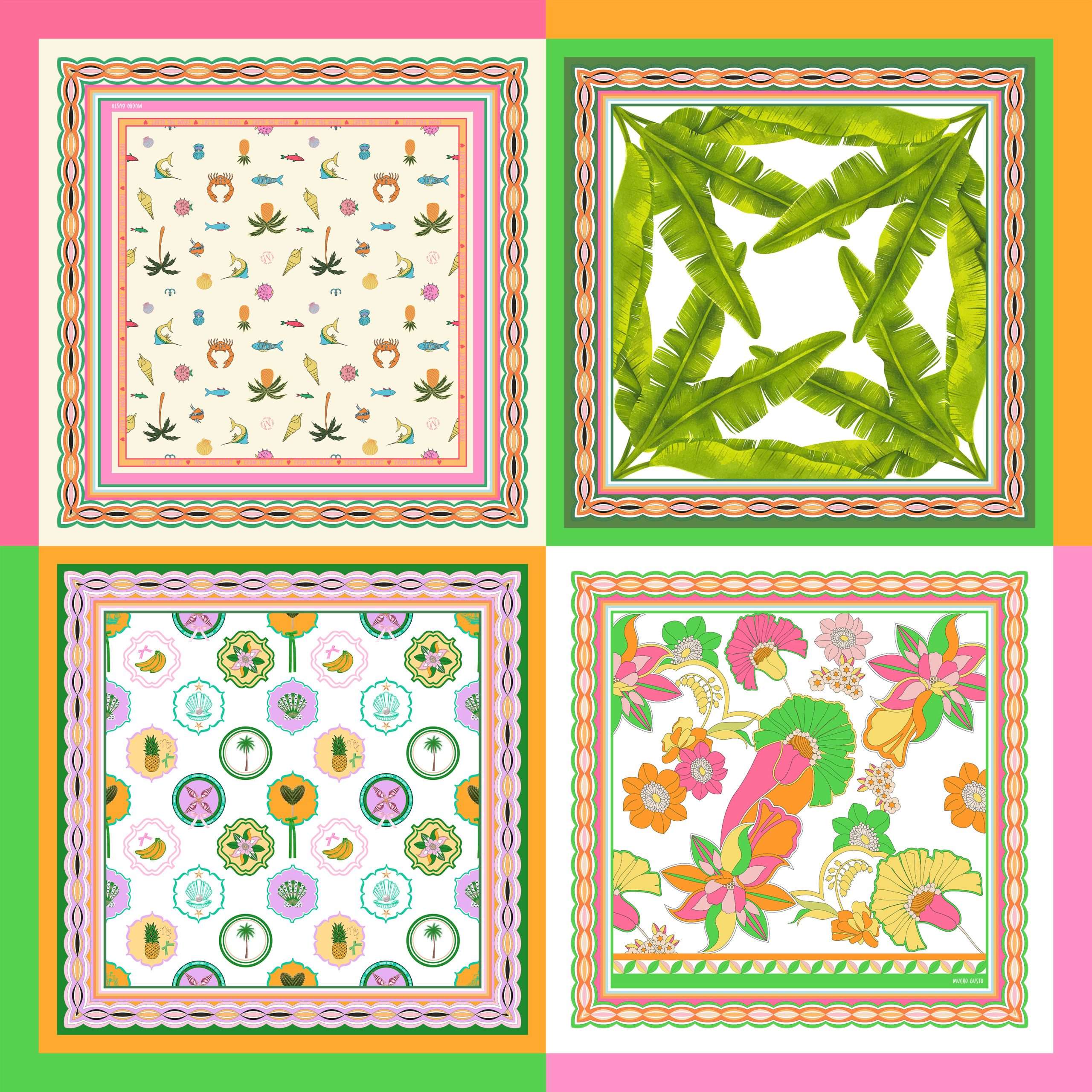 MUCHO GUSTO® Scarf Dress Tirreno Colorful Patchwork Print