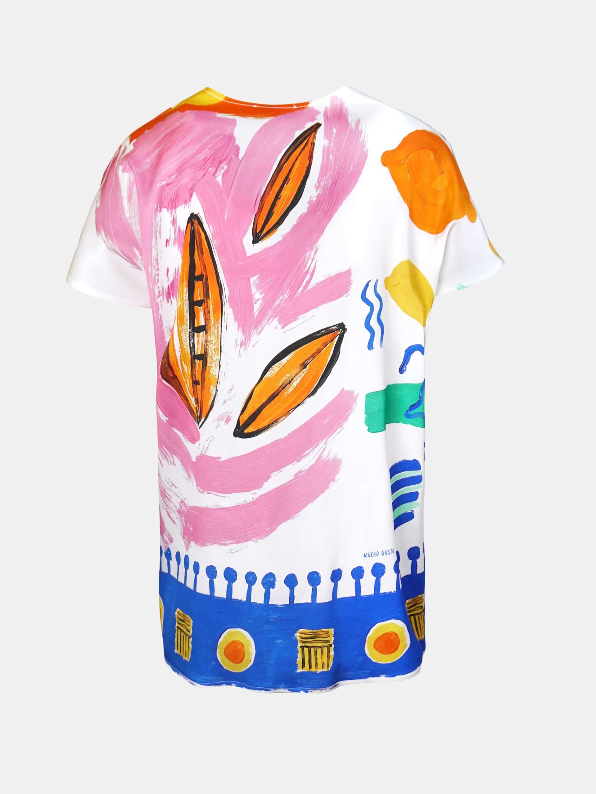 MUCHO GUSTO® Top Vittoria Bunt Bemalter Druck