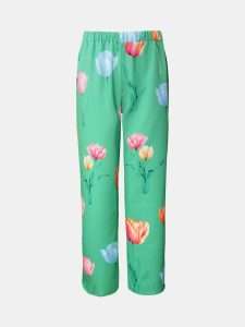 MUCHO GUSTO® Broek Lesbos Groene Tulpenprint
