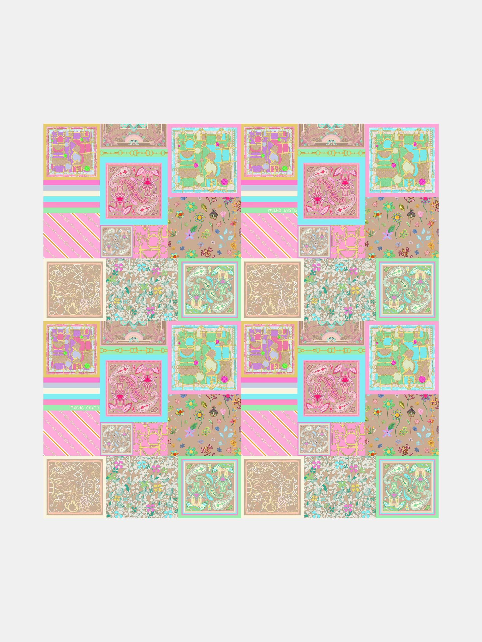 MUCHO GUSTO® Blouse Tarente Multicolor Paisley Patchwork