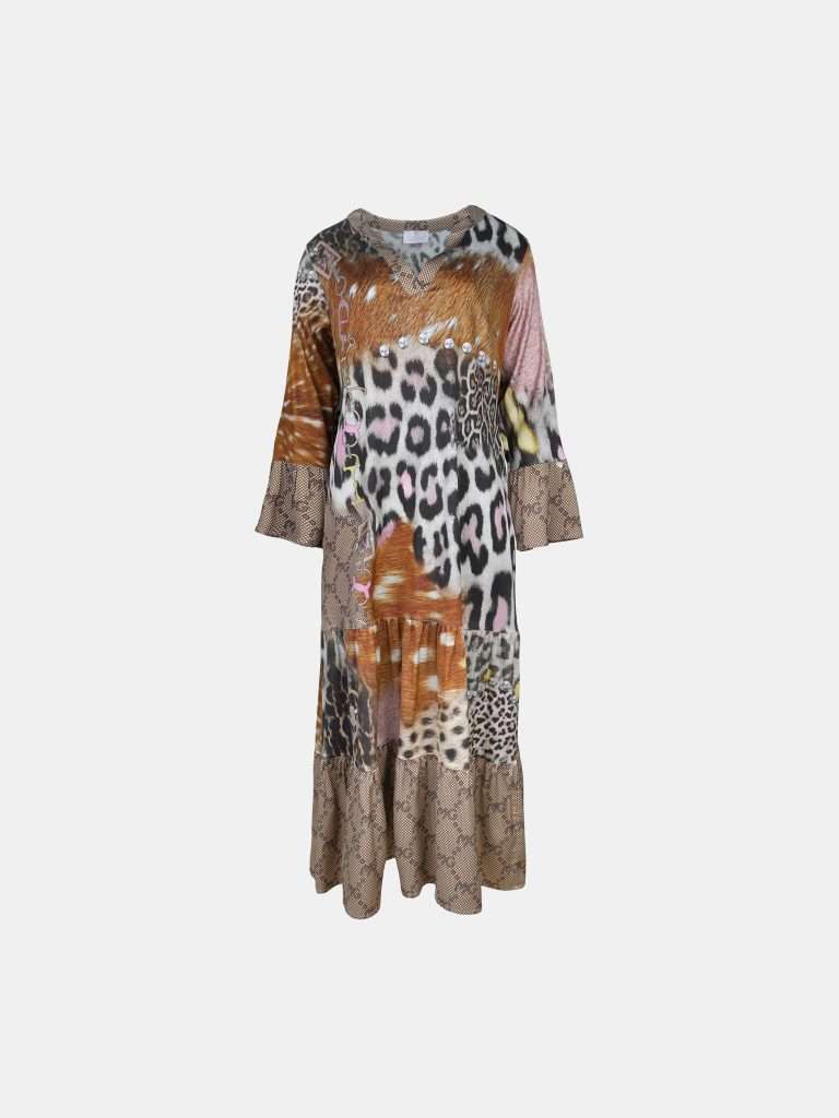 MUCHO GUSTO® Dress Oslo Animal Safari Patchwork