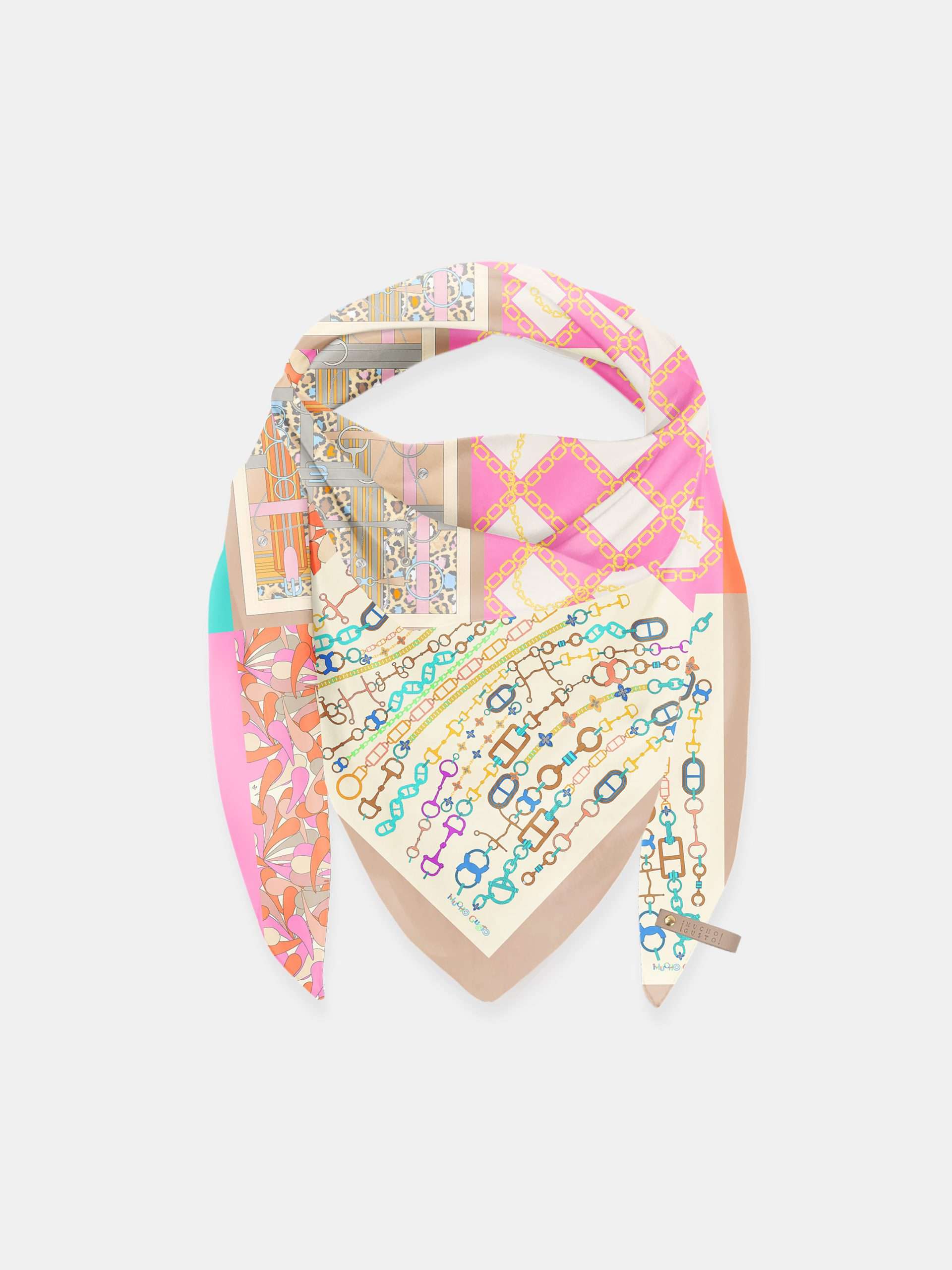 MUCHO GUSTO® Scarf Cannes Pink Equestrian Chique