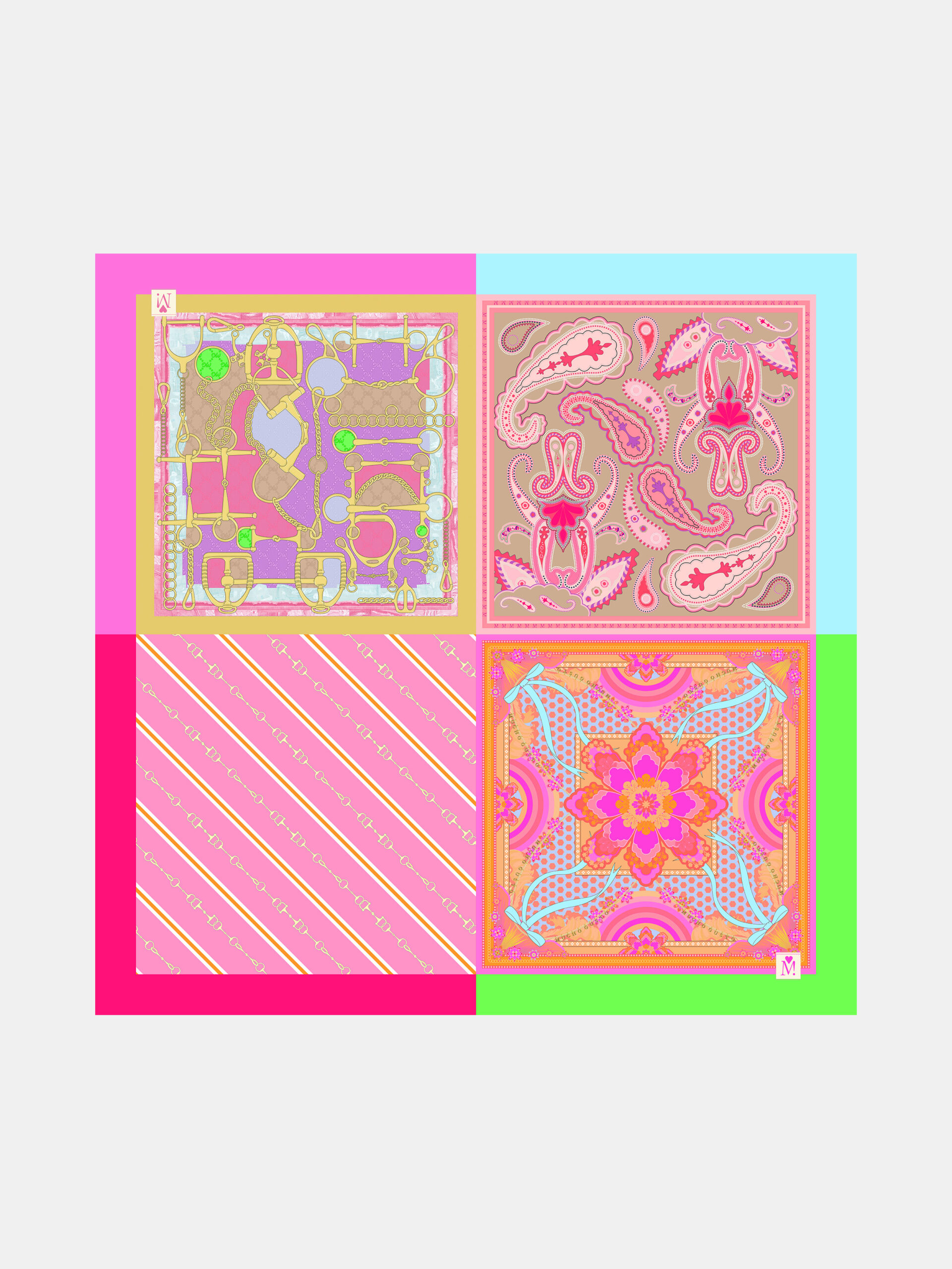 MUCHO GUSTO® Scarf St. Tropez Patchwork Pastel