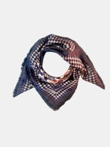 MUCHO GUSTO® Scarf Kiev Fringes Midnight Houndstooth