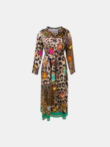 MUCHO GUSTO® Dress Helsinki Leopard Hearts Green