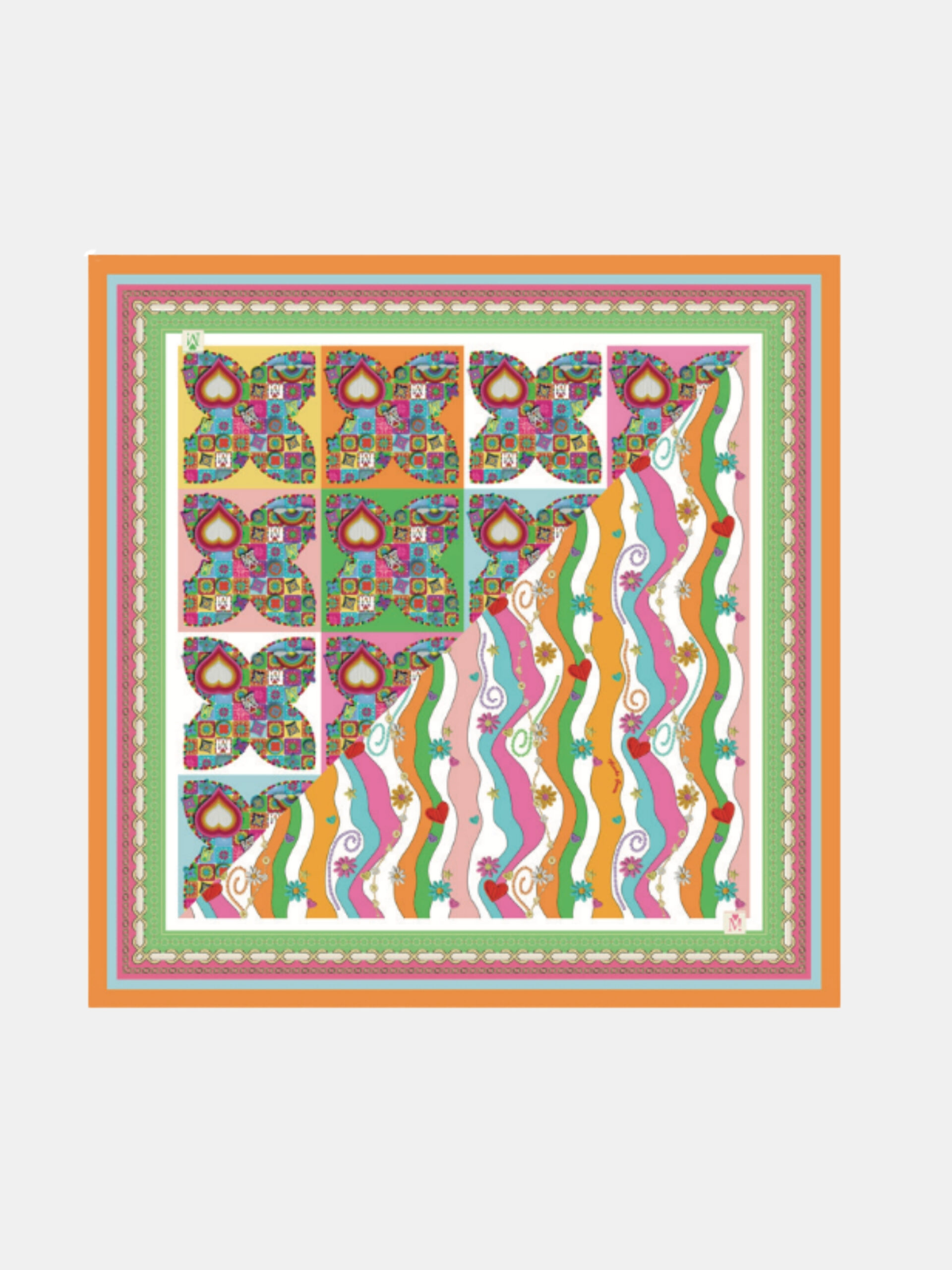 MUCHO GUSTO® Schal Burano Symmetrischer Wellenprint