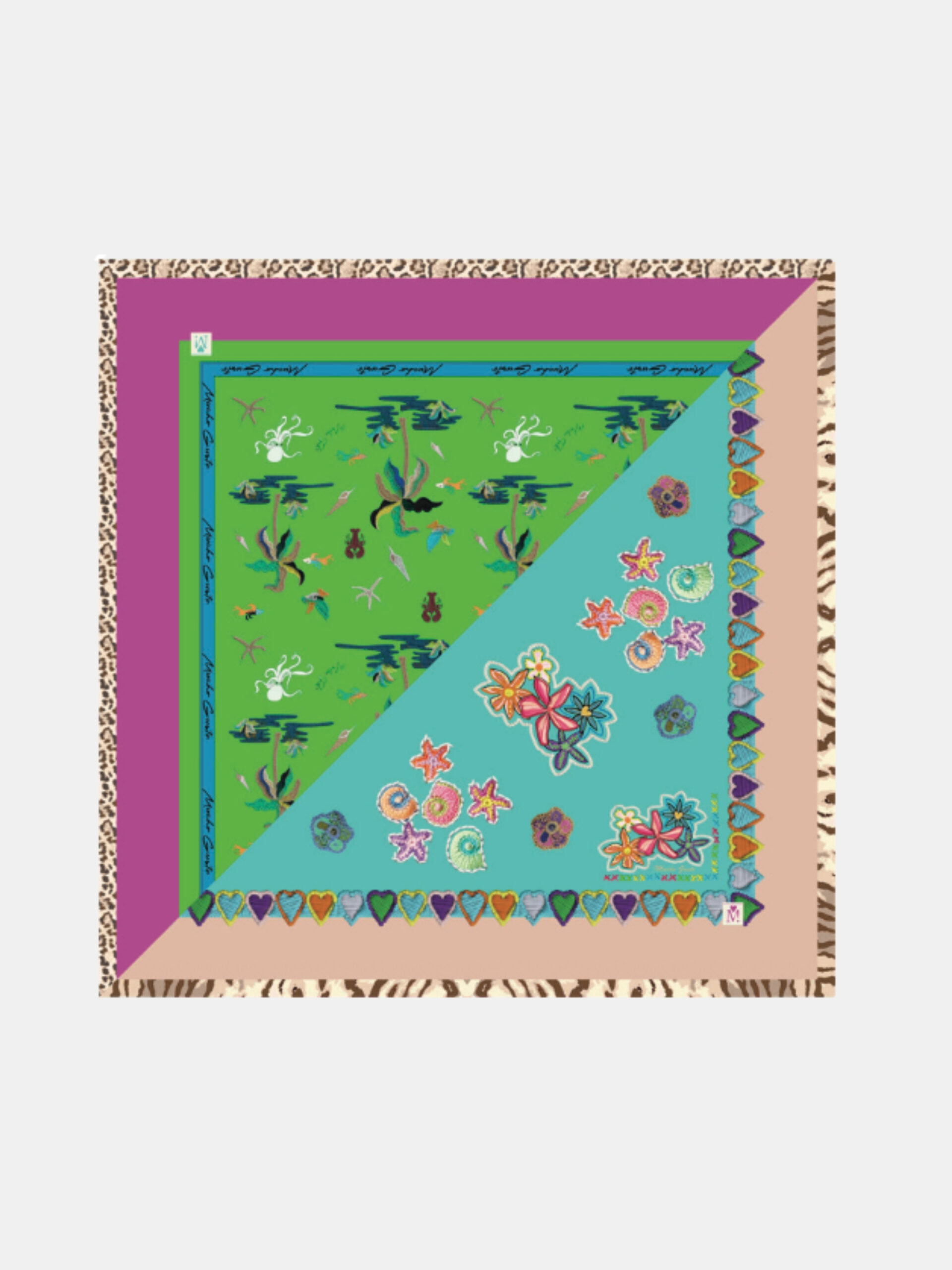 MUCHO GUSTO® Schal Burano Tropische Palmen-Eleganz