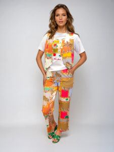MUCHO GUSTO® Pants Lesbos Palm Summer Patchwork